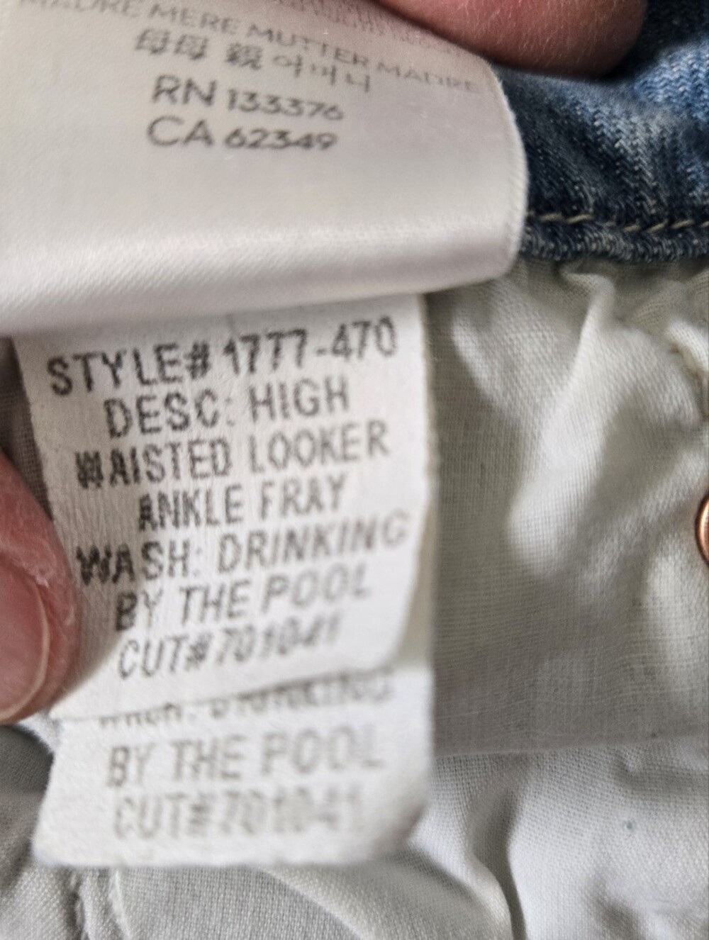 MOTHER High Waisted Looker‎ Ankle Fray Drinking By the Pool Jeans size 29 Skinny - Picture 15 of 16